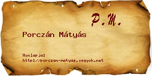Porczán Mátyás névjegykártya